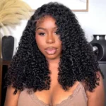 12A Quality Coily Curly 6×5 Closure Pull Go Glueless Super Double Drawn Human Hair Wig