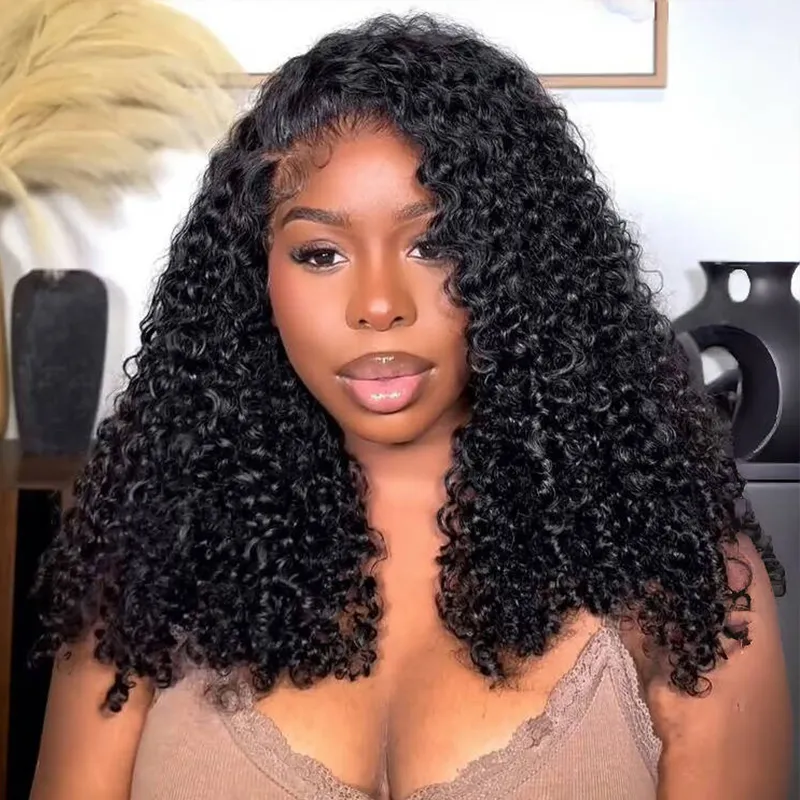 12A Quality Coily Curly 6×5 Closure Pull Go Glueless Super Double Drawn Human Hair Wig 12A Quality Coily Curly 6×5 Closure Pull Go Glueless Super Double Drawn Human Hair Wig - Image 1