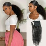Human Hair Ponytail Extensions Wrap Around Clip in Hair - Image 4