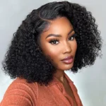 Hot Curly Short Bob Wig Side Part Wear Go Glueless Lace Frontal Wigs 180% Density - Image 14