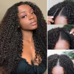 Curly U/V Part Human Hair Wig No Glue Pull & Go Drawstring Affordable Wigs For Women - Image 7