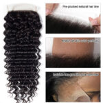 Brazilian Hair 3 Bundles Deep Wave With 5×5 Lace Closure 100% Human Hair Extension - Image 7