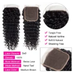 Brazilian Deep Wave 3 Bundles With 5×5 Lace Closure 100% Unprocessed Human Hair Hot Sale - Image 9