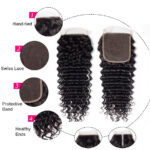 Brazilian Deep Wave 3 Bundles With 5×5 Lace Closure 100% Unprocessed Human Hair Hot Sale - Image 2