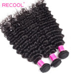 Brazilian Deep Wave Bundles With Closure Recool Hair 3 Bundles With 5×5 Lace Closure 100% Virgin Human Hair - Image 3