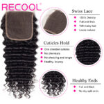 5×5 Lace Closure 1 PCS Deep Wave 100% Human Hair - Image 3
