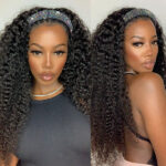 Deep Wave Wig Natural Color Headband Wig 150% Density - Image 7
