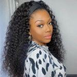 Deep Wave Wig Natural Color Headband Wig 150% Density - Image 4