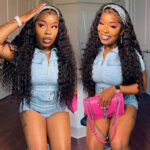 Deep Wave Wig Natural Color Headband Wig 150% Density - Image 3