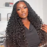Deep Wave 6×5 Lace Human Hair Ear-Fit Cap Wear Go Glueless Wig Pre Bleached Knots