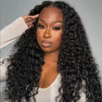 Deep Wave V Part Human Hair Wigs Affordable Pull Go Drawstring 200% Density