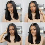 Double Drawn Blunt Cut Straight Human Hair Glueless 6×5 HD Lace Closure Wig Pre Everything Wear Go - Image 15