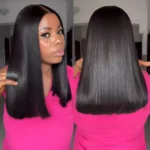 Double Drawn Blunt Cut Straight Human Hair Glueless 6×5 HD Lace Closure Wig Pre Everything Wear Go - Image 5