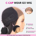 Kinky Straight Glueless 6×5 Lace Human Hair Wig Pre Cut Lace Bleached Knots Ear Fit C Cap - Image 5