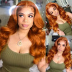 Ginger Orange Color 13×4 HD Lace Front Wig Body Wave Human Hair Wigs 180% Density - Image 5