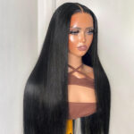 Pre Bleached Knots | Straight Human Hair 13×6 HD Lace Front Wig Pre Plucked Hairline - Image 2