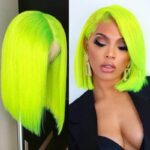 Colorful Straight Bob 13×4 Lace Front Wig Blue Orange Pink Green Grey Yellow Color - Image 3