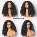 Burmese Curly Half Wig Drawstring Flip Over Human Hair Wig Spiral Curly Ends Glueless For Beginners - Image 7