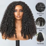 Burmese Curly Half Wig Drawstring Flip Over Human Hair Wig Spiral Curly Ends Glueless For Beginners - Image 6