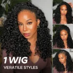 Burmese Curly Half Wig Drawstring Flip Over Human Hair Wig Spiral Curly Ends Glueless For Beginners - Image 5