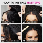 Kinky Curly Half Wig Glueless Install 100% Human Hair Adjustable Drawstring Beginner Friendly - Image 10