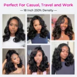 Yaki Body Wave Half Wig Pre Style Layered 100% Human Hair Pull Go with Adjustable Drawstring - Image 10