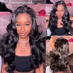 Yaki Body Wave Half Wig Pre Style Layered 100% Human Hair Pull Go with Adjustable Drawstring - Image 18