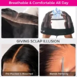 Real HD Lace | Straight Hair 8×6 13×6 Glueless Drawstring Human Hair Wig C Side Part / Middle Part Pre Plucked & Bleached - Image 15