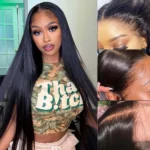 Pre Bleached Knots | Straight Human Hair 13×6 HD Lace Front Wig Pre Plucked Hairline - Image 5