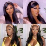 Headband Wig Brazilian Straight Human Hair Wig No Lace Easy Install - Image 7