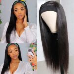 Headband Wig Brazilian Straight Human Hair Wig No Lace Easy Install - Image 3
