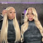 Ash Blonde Highlight Wig 13×4 Full Frontal HD Lace Body Wave Mix Color Straight P16/613 Human Hair Wig - Image 11