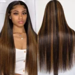 Highlight Color U Part Human Hair Wig Straight/Body Wave No Glue Protective Style - Image 3