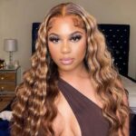 Highlight Loose Deep 6×5 13×4 HD Lace Front Wig Brown Mix Blonde Color Human Hair Wigs