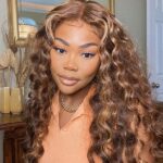 Highlight Loose Deep 6×5 13×4 HD Lace Front Wig Brown Mix Blonde Color Human Hair Wigs - Image 4