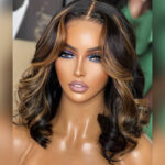 Highlight Short Human Hair Wig New Body Wave Beautiful Barrel Curls Glueless 6×5 Lace Closure Wig - Image 2