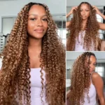 Burmese Curly/Kinky Curly Highlight 4/30/27 Crochet Human Hair Extension for Boho Braids Pre-Separated Miracle Knots Style