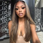 Trendy Layered Cut Highlight Color Straight Human Hair Wear Go Glueless 6×5 HD Lace Wig Plucked & Bleached - Image 4
