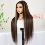 Highlight Straight Wig 13×4 HD Frontal Wig Colored 6×5 Wear Go Glueless Human Hair Wigs - Image 3