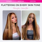 4/27 Highlight Straight 6×5 Wear Go 13×4 HD Glueless Lace Front Wig Honey Blonde Mix Brown Color - Image 5