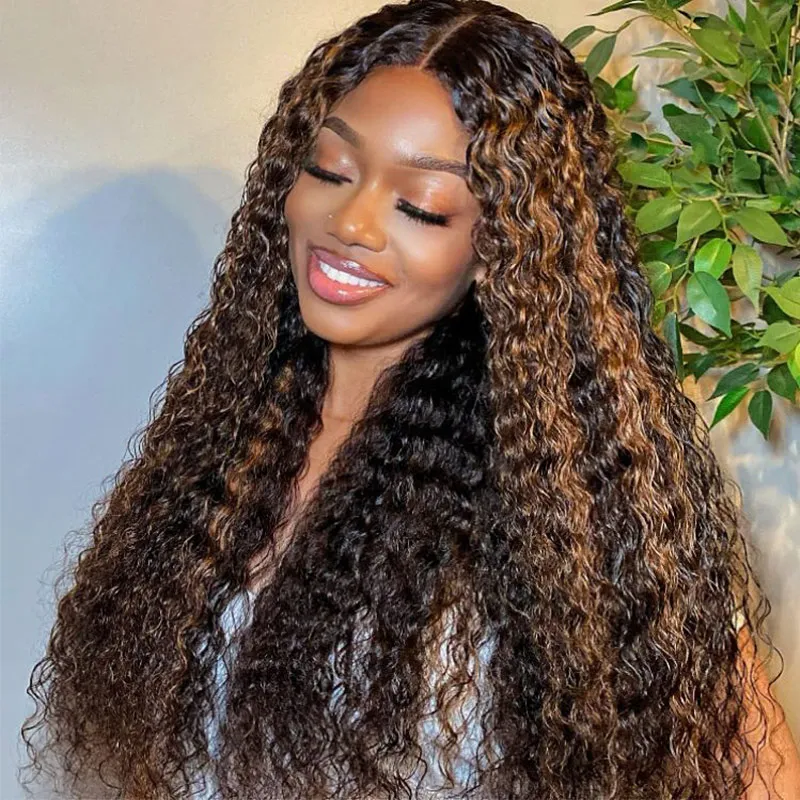 Highlight Water Wave 6×5 HD Lace Wear Go Glueless Honey Blonde Closure Wig 180% Density Highlight Water Wave 6×5 HD Lace Wear Go Glueless Honey Blonde Closure Wig 180% Density - Image 1