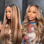 Balayage Highlight Straight/Body Wave 6×5 Lace Glueless Human Hair Wig Ash Blonde Color Drawstring Wig - Image 6