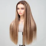 Balayage Highlight Straight/Body Wave 6×5 Lace Glueless Human Hair Wig Ash Blonde Color Drawstring Wig - Image 8