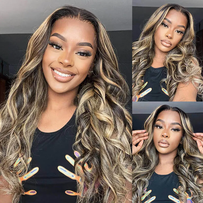 Balayage Highlight Wig Straight/Body Wave 6×5 HD Wear Go Glueless Pre-Cut Lace Wig Balayage Highlight Wig Straight/Body Wave 6×5 HD Wear Go Glueless Pre-Cut Lace Wig - Image 1