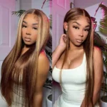 4/27 Highlight Straight 6×5 Wear Go 13×4 HD Glueless Lace Front Wig Honey Blonde Mix Brown Color - Image 3