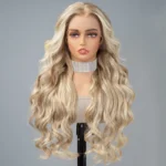 Ash Blonde Highlight Wig 13×4 Full Frontal HD Lace Body Wave Mix Color Straight P16/613 Human Hair Wig - Image 3