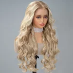 Ash Blonde Highlight Wig 13×4 Full Frontal HD Lace Body Wave Mix Color Straight P16/613 Human Hair Wig - Image 4