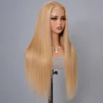 Honey Blonde #27 Colored 6×5 13×4 HD Lace Full Frontal Wig Straight Human Hair Wigs - Image 2