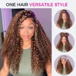 Kinky Curly Highlight 4/30/27 Crochet Human Hair Extension for Boho Braids Pre-Separated Miracle Knots Style - Image 3