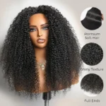 Kinky Curly Half Wig Glueless Install 100% Human Hair Adjustable Drawstring Beginner Friendly - Image 4